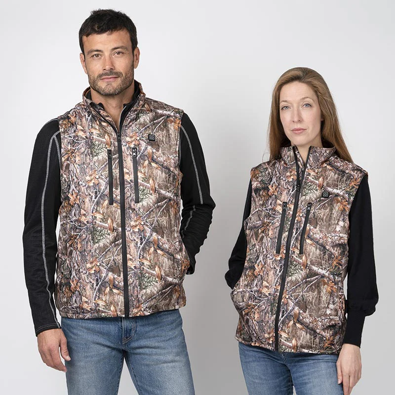 Gilet chauffant camouflage avec batterie éco-conçue