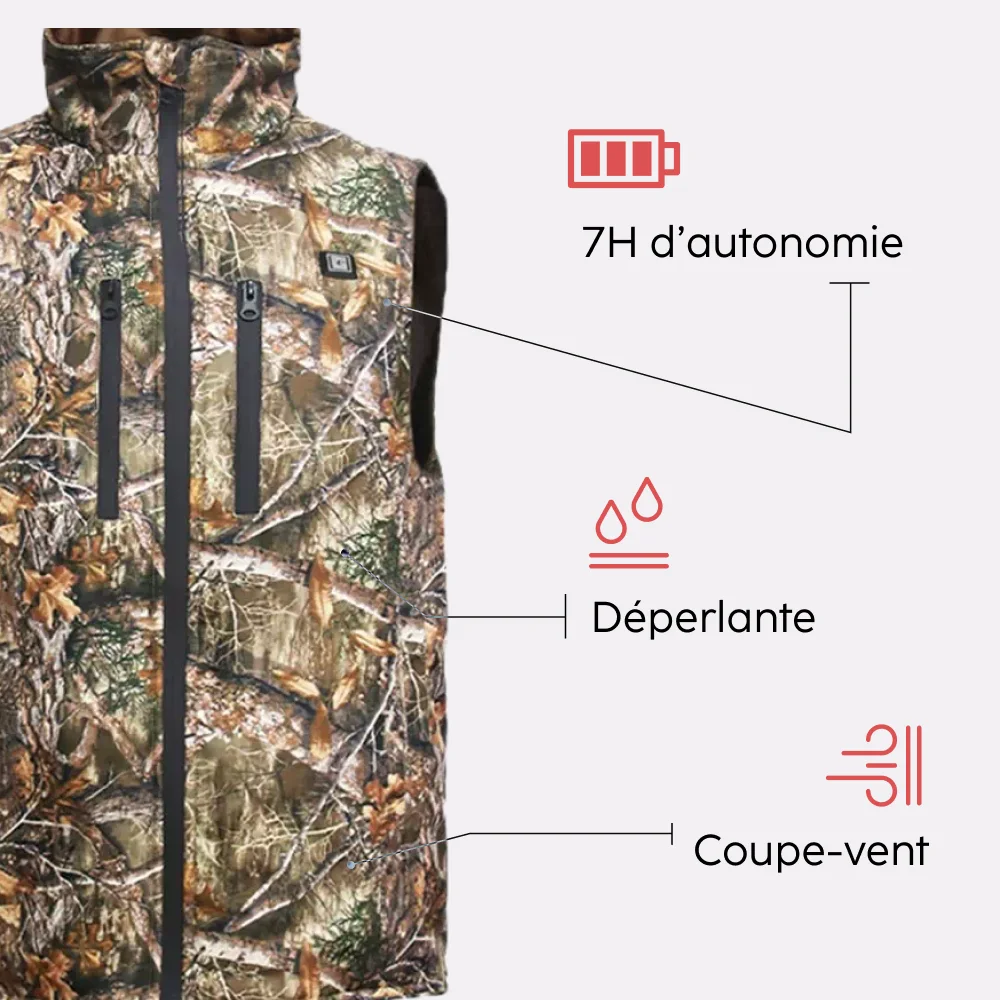 Gilet chauffant camouflage avec batterie éco-conçue - Image 2
