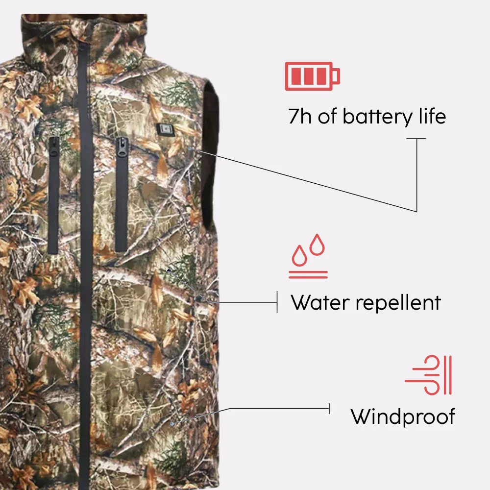Gilet chauffant camouflage avec batterie éco-conçue - Image 4