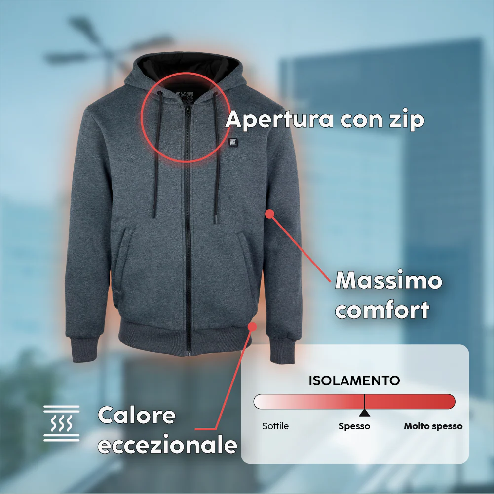 Sweat chauffant zippé avec batterie éco-conçue - Image 3