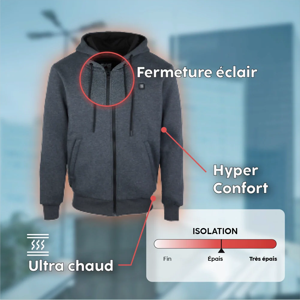 Sweat chauffant zippé avec batterie éco-conçue - Image 15