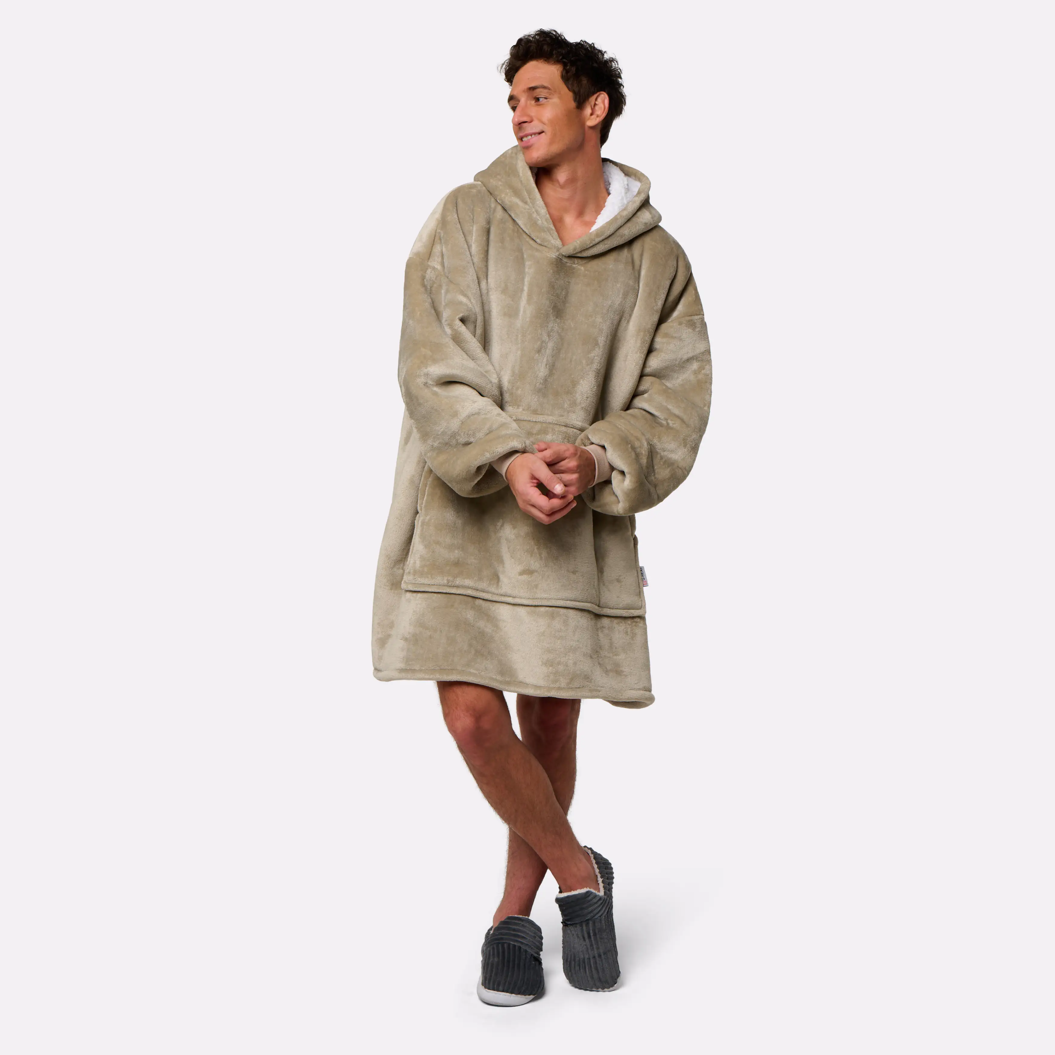 Pull plaid beige - homme
