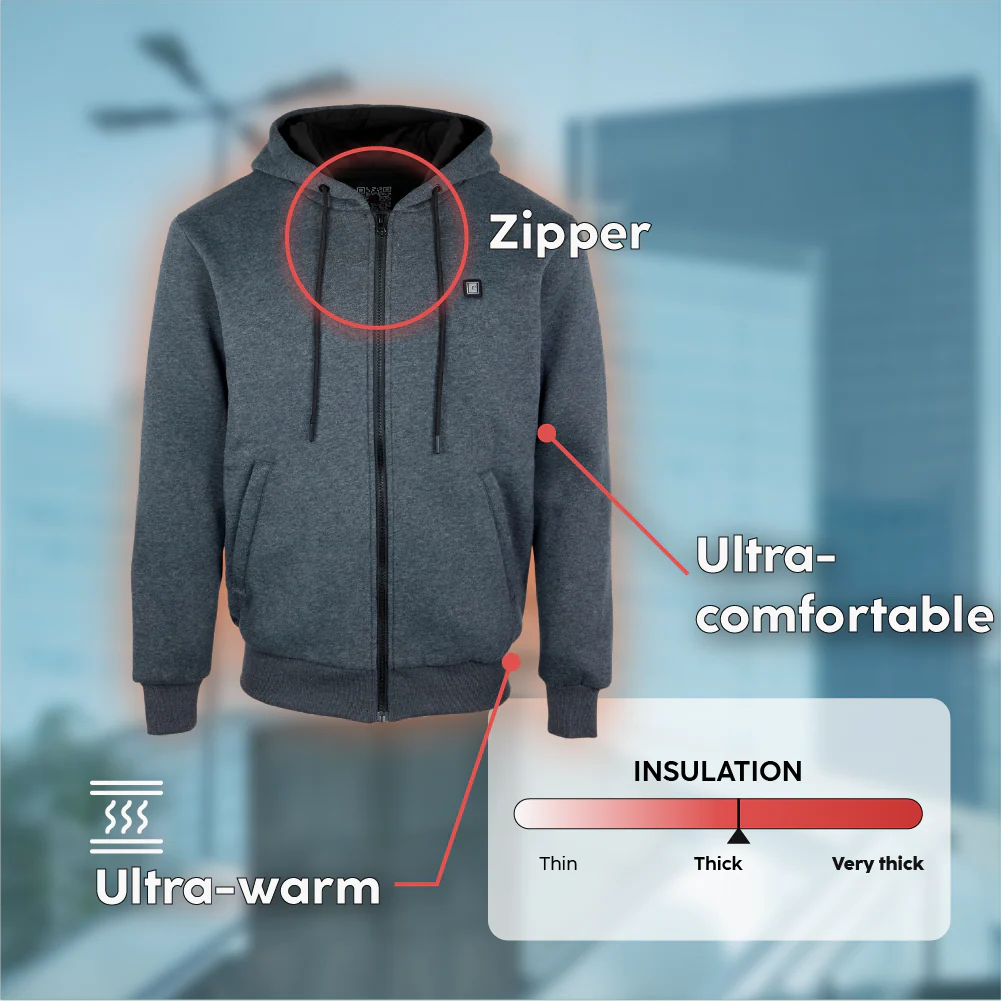Sweat chauffant zippé avec batterie éco-conçue - Image 17